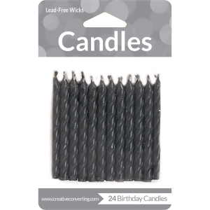 Club Pack of 576 Solid Jet Black Decorative Birthday Cake Cupcake Party Candles 2.5 - All