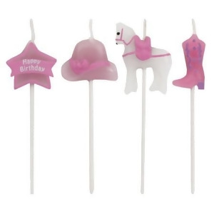 Club Pack of 48 Baby Pink and White Horse Themed Decorative Cupcake Pick Party Candles 3.25 - All