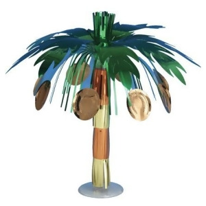 Club Pack of 12 Metallic Coconut Tree Mini Foil Luau Party Centerpieces 10.5 - All