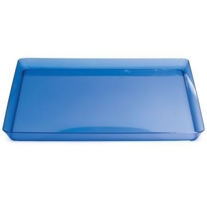 Club Pack 12 Translucent Blue Square Plastic Party Dinner Trays 11.5 - All