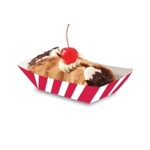 Club Pack of 12 Big Top Birthday Stripes Paper Snack-Size Bowl - All