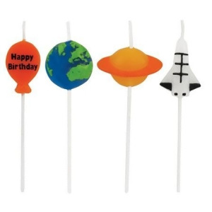 Club Pack of 48 Multi-Color Space Themed Decorative Cupcake Pick Party Candles 3.25 - All