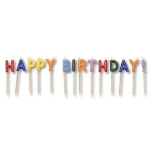 Club Pack of 12 Multicolored Happy Birthday Party Pick Candles 2 - All