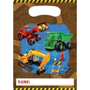 Club Pack of 96 Under Construction Plastic Loot Bags 9 - All