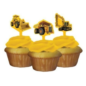 Club Pack of 144 Construction Birthday Zone Party Decorating Cupcake Dessert Toppers - All