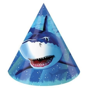 Club Pack of 96 Blue Shark Splash Child Sized Paper Party Hats 9 - All