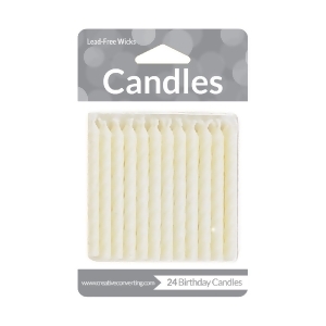 Club Pack of 576 Solid Classic Dove White Decorative Birthday Cake Cupcake Party Candles 2.5 - All
