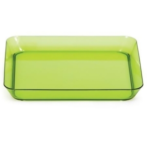 Club Pack of 96 Translucent Green Disposable Square Plastic Party Plates 5 - All