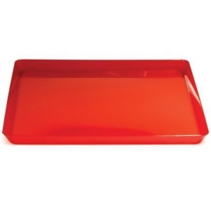 Club Pack of 12 Red Translucent Plastic Square Party Dinner Trays 11.5 - All