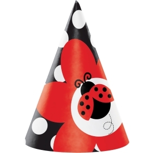 Club Pack of 96 Ladybug Fancy Polka Dot Child Sized Paper Birthday Party Hats - All