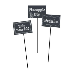 Pack of 6 Chalkboard Centerpiece Party Decoration Sticks 16 - All