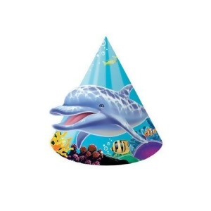 Club Pack of 96 Ocean Party Pop-out Child Sized Paper Birthday Party Hats - All