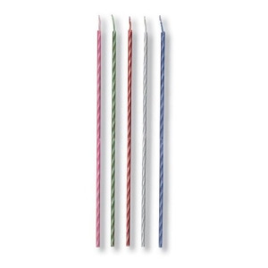 Club Pack of 480 Two-Tone Pink Red White Green and Blue Spiral Decorative Party Candles 8 - All