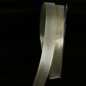 Sheer Metallic Gold Wired Craft Ribbon 16mm x 100 Yards - All