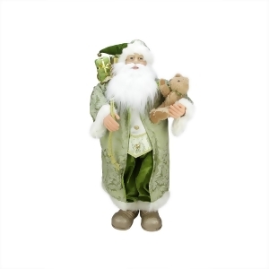 32 St. Patrick's Irish Standing Santa Claus Christmas Figure with Teddy Bear and Gift Bag - All
