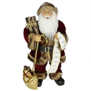 24 Woodland Standing Santa Claus Christmas Figure with Name List and Gift Bag - All