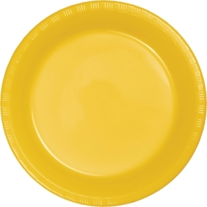Club Pack of 240 School Bus Yellow Disposable Plastic Party Lunch Plates 6.75 - All