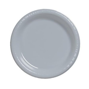 Club Pack of 240 Shimmering Silver Disposable Plastic Party Banquet Dinner Plates 9 - All