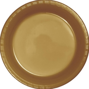 Club Pack of 240 Glittering Gold Disposable Plastic Party Banquet Dinner Plates 10.25 - All