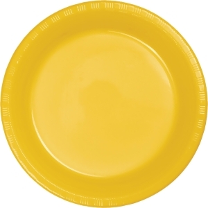Club Pack of 600 School Bus Yellow Disposable Plastic Party Lunch Plates 6.75 - All