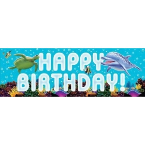 Pack of 6 Multi-Colored Ocean Party Happy Birthday Giant Party Banners 60 - All
