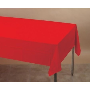 Pack of 6 Classic Fire Engine Red Disposable Tissue/Poly Banquet Party Tablecovers 9' - All