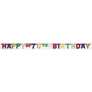 Club Pack of 12 Multi-Colored Happy 70th Birthday Small Jointed Party Banners 75 - All