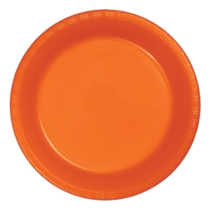 Club Pack of 240 Sunkissed Orange Disposable Plastic Party Dinner Plates 9 - All