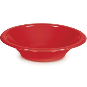 Club Pack of 240 Classic Red Disposable Plastic Party Bowls 12oz - All