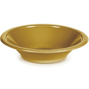 Club Pack of 240 Glittering Gold Disposable Plastic Party Bowls 12oz - All