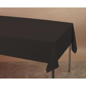 Club Pack of 24 Jet Black Disposable Tissue/Poly Banquet Party Tablecovers 9' - All