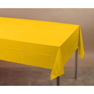 Club Pack of 24 School Bus Yellow Disposable Tissue/Poly Banquet Party Tablecovers 9' - All