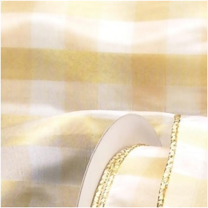 Sheer Gold and Cream Buffalo Plaid Wired Craft Ribbon 2 x 20 Yards - All