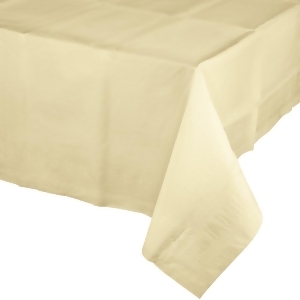 Club Pack of 24 Elegant Ivory Disposable Tissue/Poly Banquet Party Tablecovers 9' - All
