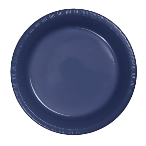 Club Pack of 240 Navy Blue Disposable Plastic Party Lunch Plates 7 - All