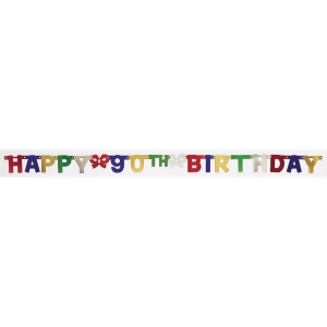 Club Pack of 12 Multi-Colored Happy 90th Birthday Small Jointed Party Banners 75 - All