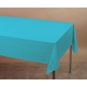 Pack of 6 Tropical Bermuda Blue Disposable Tissue/Poly Banquet Party Tablecovers 9' - All