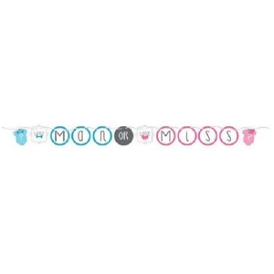 Pack of 6 Bow or BowTie Gender Reveal Circle Ribbon Party Decoration Banner 5 - All