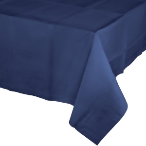 Pack of 6 Navy Blue Disposable Tissue/Poly Banquet Party Tablecovers 9' - All