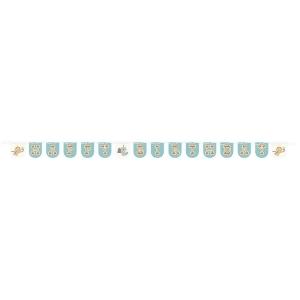 Pack of 6 Blue and Orange Happi Woodland Boy Happy Birthday Ribbon Party Banners 7' - All