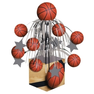Pack of 6 Sports Fanatic Basketball Mini Cascade Foil Tabletop Centerpiece Party Decorations 8.5 - All