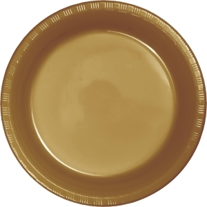 Club Pack of 240 Glitter Gold Disposable Plastic Party Dinner Plates 8.75 - All
