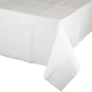 Pack of 6 Classic Dove White Disposable Tissue/Poly Banquet Party Tablecovers 9' - All