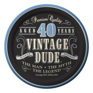 Club Pack of 96 Aged 40 Years Vintage Dude Decoration Party Lunch Plates 7 - All