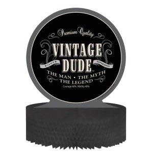 Club Pack 12 Black Vintage Dude Honeycomb Birthday Party Centerpiece Decorations 11.5 - All