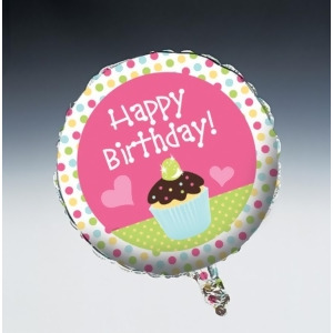 Club Pack of 12 Sweet Treat Happy Birthday Metallic Foil Party Balloons 18 - All