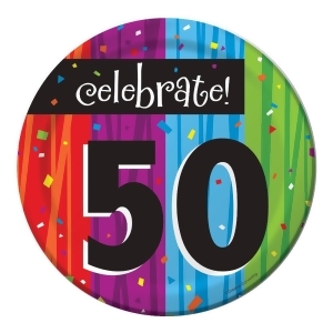 Club Pack of 96 Milestone Celebrations Celebrate 50 Disposable Paper Party Lunch Plates 7 - All