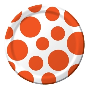 Club Pack of 192 Chevron Dots Sunkissed Orange Round Lunch Disposable Party Plates 7 - All