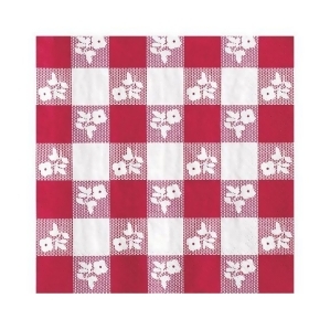 Club Pack of 600 Premium 2-Ply Red and White Gingham Style Disposable Beverage Napkins 4.5 - All