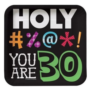 Club Pack of 96 Holy Beep You Are 30 Square Lunch Paper Party Plates 7 - All